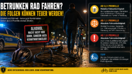 Was passiert wenn man betrunken Rad fährt?
