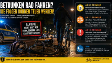 Was passiert wenn man betrunken Rad fährt?